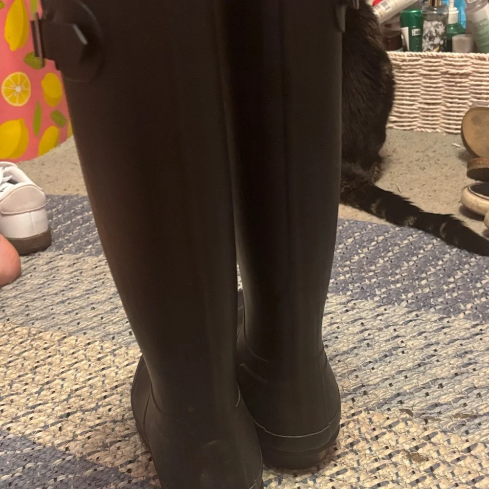 G.H. Bass & Co. Black Tall Rubber Rain Boots